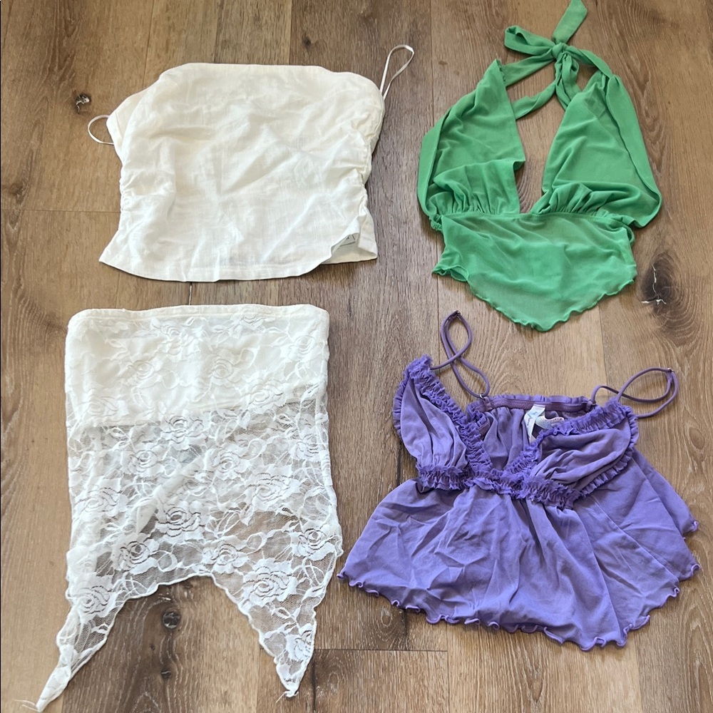 4 going out Green, Purple, and White Women's Tops Xs, xs, Size 0 size S